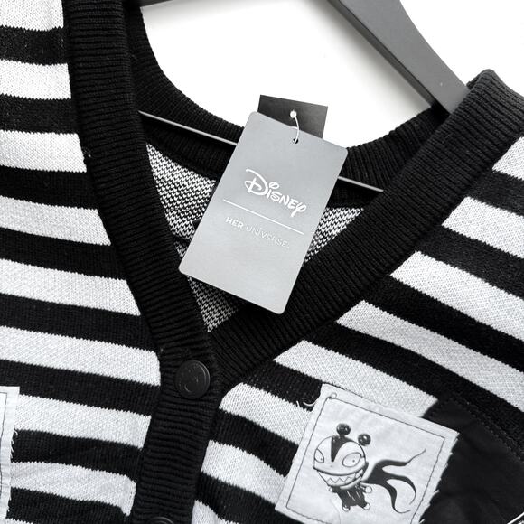 Her Universe Nightmare Before Christmas Patch Stripe Cardigan Zero Jack Sally - Picture 10 of 11